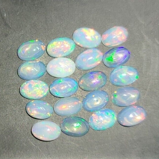 Ethiopian Fire Opal 6x4mm, 7x5mm, 8x6mm, 9x7mm Flat Back Oval Cabochon Loose