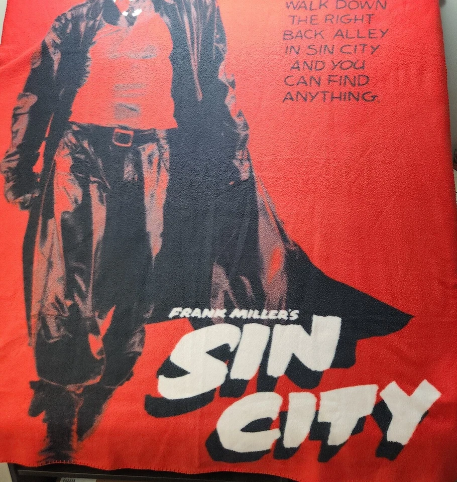 Manta polar SIN CITY 50x59" Frank Miller roja Y2K película Marv Neo-Noir Foto 4 de 4
