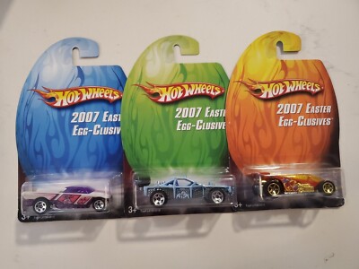   Hot Wheels Easter Egg-Clusives - 2007- 3 Car LOT As Pictured. New In Blisters