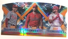 2023 Stadium Club Triumvirates Orange Trea Turner Bryce Harper Kyle Schwarber/50