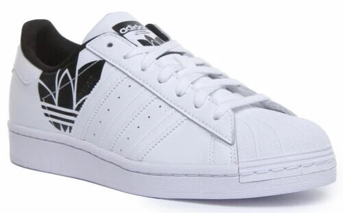 ADIDAS Original Superstar Exploded Logo IN White Black Size UK 6 12