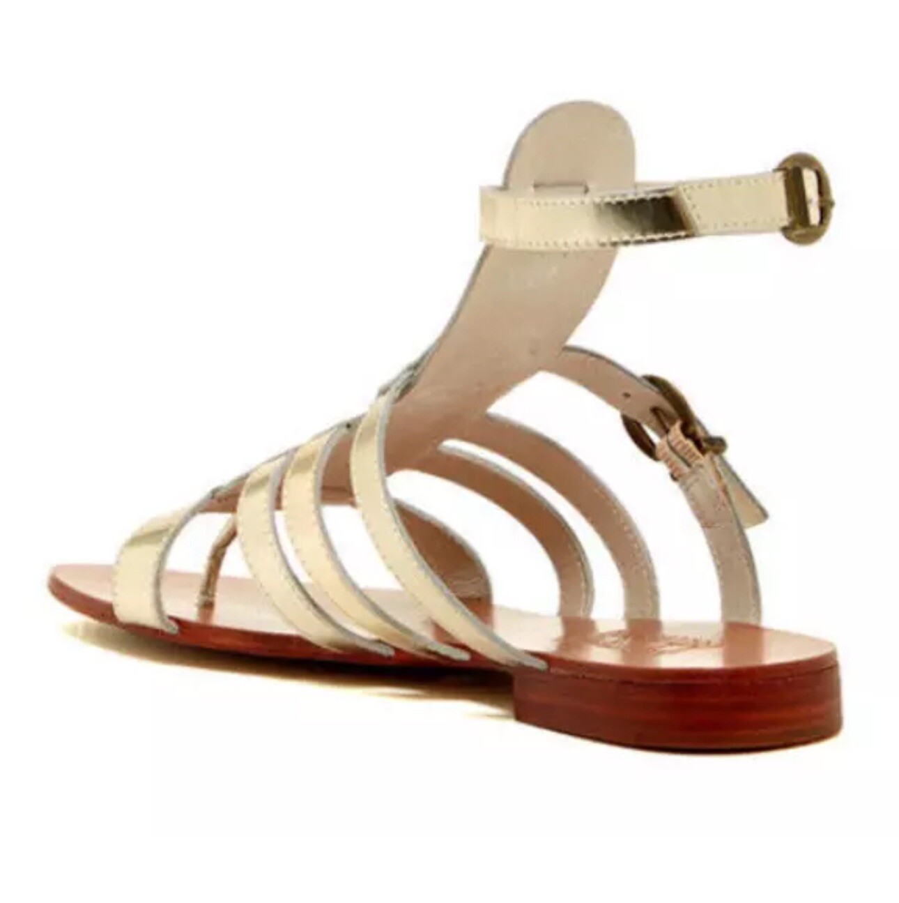 PANTOFOLA D’ORO Sandali nuovi con scatola AUSTRALIA LUSSO ""Palma"" oro metallizzato piatti donna 7 B 38