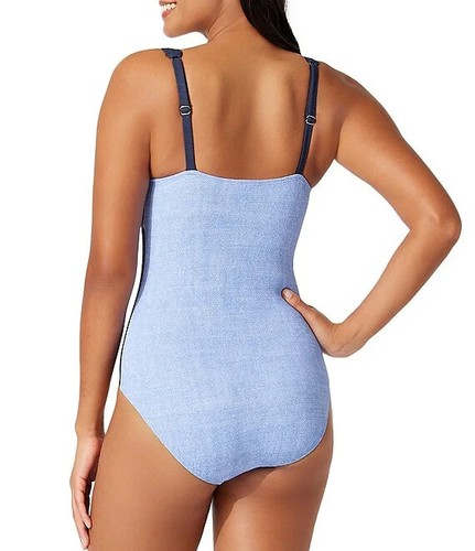 Tommy Bahama X4624 Island Cays One Piece Swimsuit, Blue Monday Heather, 6 - Picture 2 of 4
