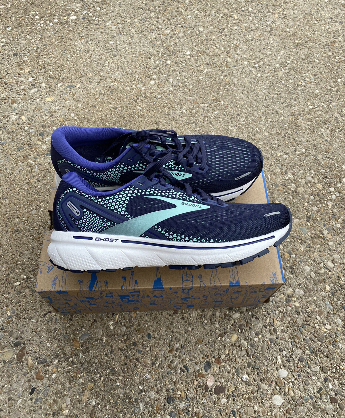 Brooks Ghost 14 Peacoat/Yucca/Navy Women’s Size 9.5 B Running Shoe eBay