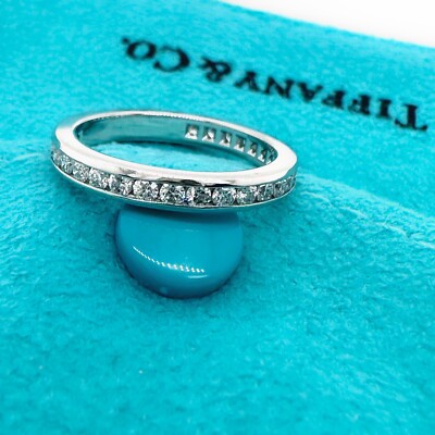 2-1862 Tiffany リング Tiffany & Co. Diamond Wedding Band Ring Full Circle 2 mm