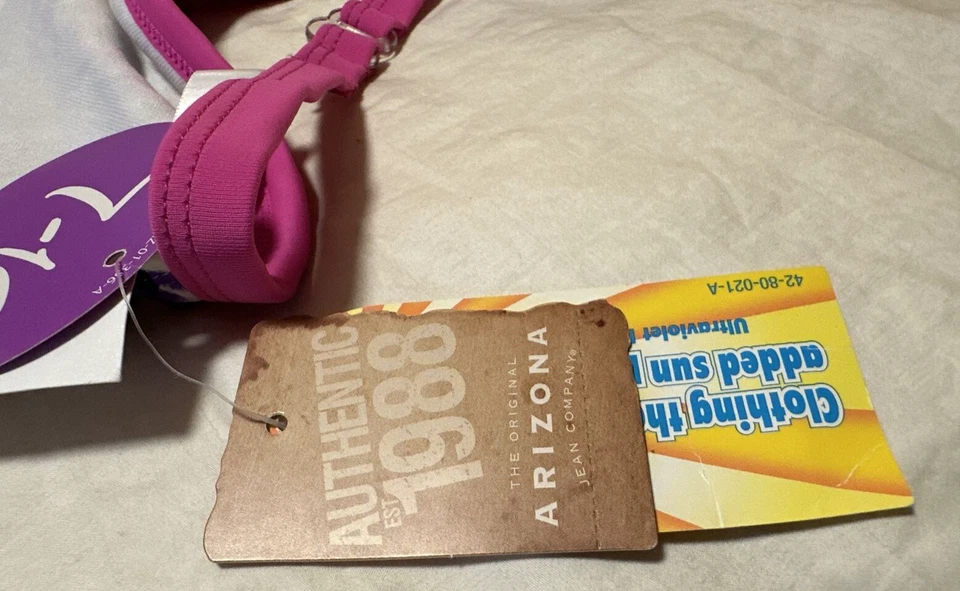  Nuevo traje de baño bikini con estampado de leopardo rosa y púrpura talla 16 Arizona para niñas Foto 4 de 4