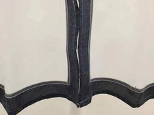 Stratford Navy Denim/White Poly/Linen Banded Valance or Tier