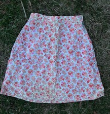 vintage 1960s/1970s bright floral mini skirt flower power XS