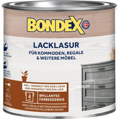 BONDEX Lacklasur 0,375-0,75 L seidenglänzend verschiedene Farben