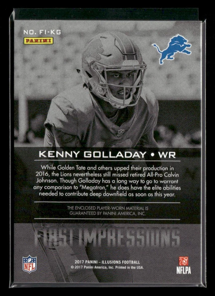 2017 Panini Illusions #FI-KG Kenny Golladay First Impressions Patch RC - Image 2 of 2