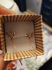 Ohrringe Kette  mit Weiß Gold  Neu 585. 