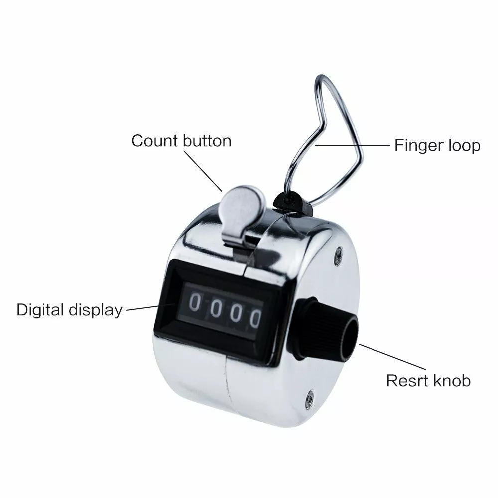 Handheld Portable 4 Digit Finger Clicker Sports Hand Tally Counter