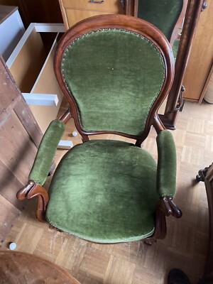 Salonsessel mit Armlehne Biedermeier aus Nussholz