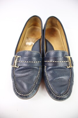 Peter Millar Women Size 7 Blue Driving Moccasins Leather  display picture 1