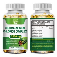 Magnesium Citrate 3-in-1 Complex, 2000mg Magnesium Supplements - High Absorption