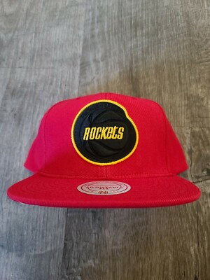 NWT Houston Rockets Mitchell & Ness Retro Snapback Hat Cap red hardwood classic