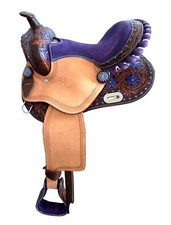 Mini Pony Show Barrel Western Horse Saddle for Kids Youth Child Roughout Fenders
