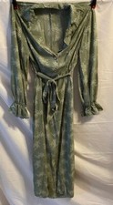 Shein SWDress Large Green Leaf Dress with Belt