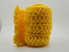 Scarf Neck Crochet Women's Men's Solid Yellow 5" x 66" Handmade NEW