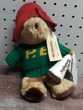 VINTAGE PADDINGTON BEAR STUFFED PLUSH 1975 EDEN TOYS GREEN SWEATER RED HAT