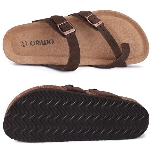 Women's Suede Platform Sandals Cork Footbed Adjustable Comfortable Support Su... - Picture 5 of 6