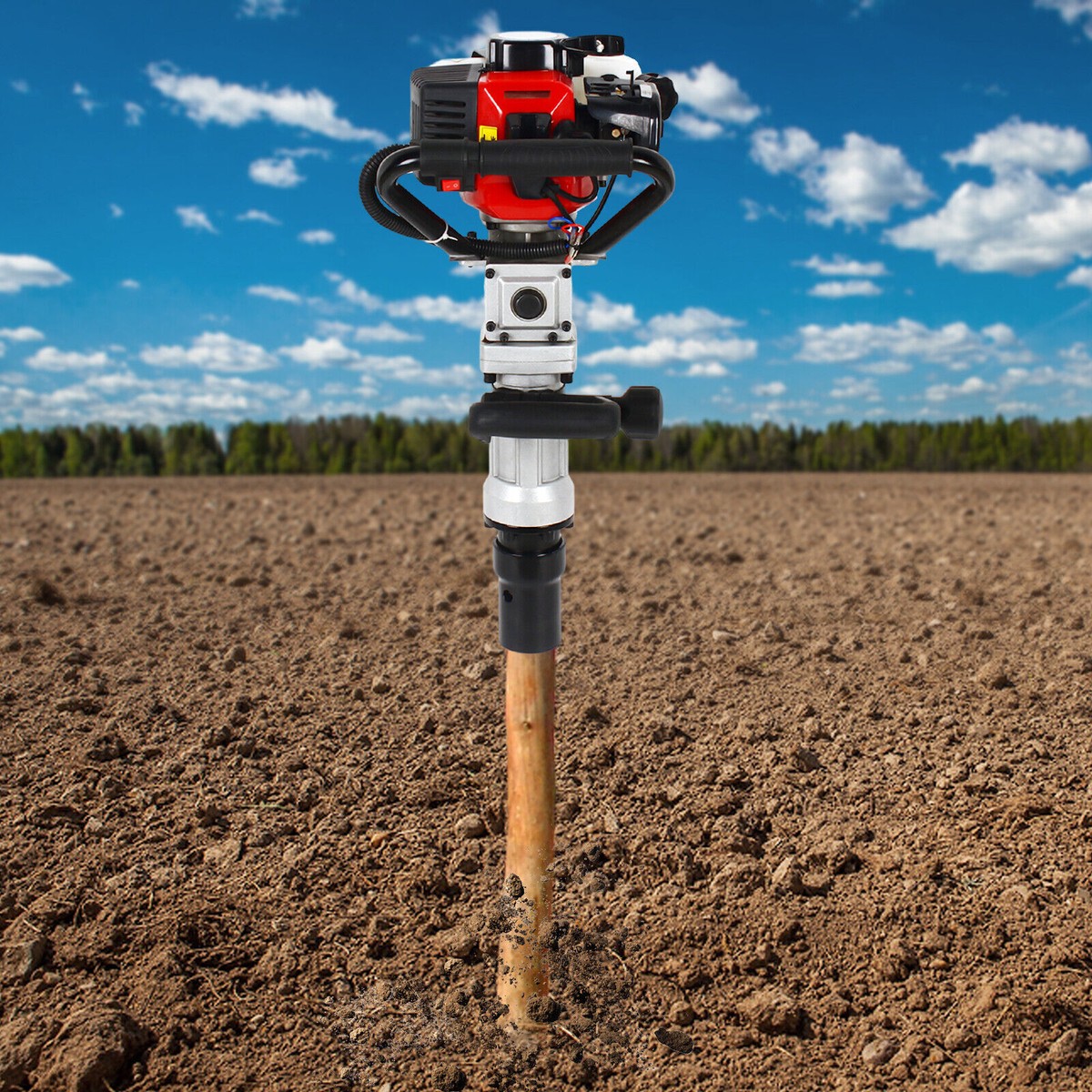 32.6cc Gas-Powered Fence T Post Driver 2 Stroke Engine Push Pile