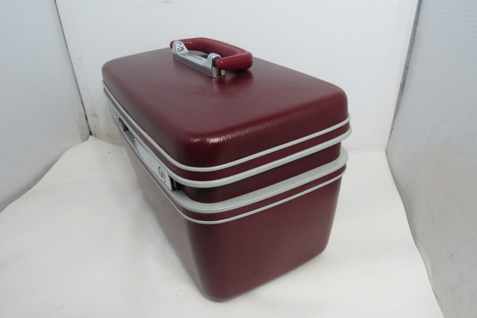 Vtg Samsonite Profile Beauty Train Case W/ Keys MakeUp Hardshell
