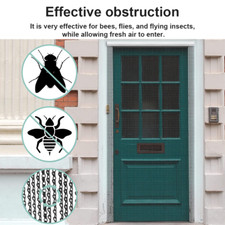 Aluminium Door Fly Screen Metal Chain Curtain Insect Pest Blinds 214cm x 90cm