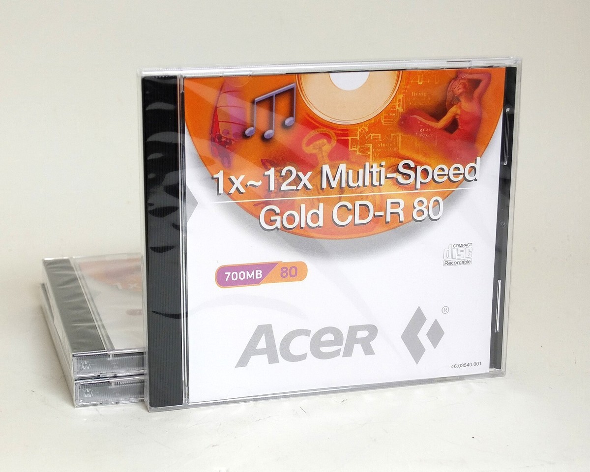 Acer 1x-12x Multi Speed Gold Blank CD-R 80 700mb Discs 3x | eBay