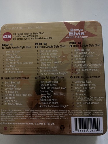 Elvis Karaoke 3cd Tin W Booklet Collectors Item Ebay