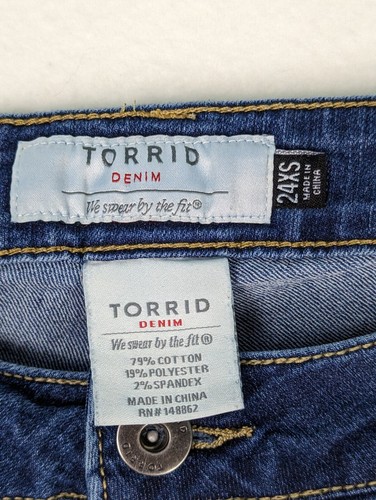 Torrid Women's Jeans 24 Short Skinny Medium Wash Low Rise - Picture 7 of 9