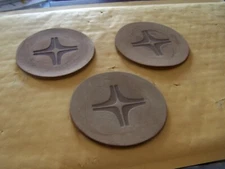 Set of 3 SPERRY Leather/Cowhide Cup Coasters