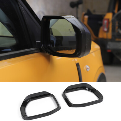 Black Rearview Side Mirror Eyebrow Frame Trim Cover For Ford Bronco Sport 2021+