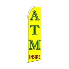 ATM Inside Swooper Flutter Feather Flag  3ft W x 11.5ft Tall