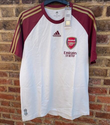 Arsenal MEDIUM Player Issue Embroidered Teamgeist White Maroon T-shirt Kit Room  - Afbeelding 1 van 4