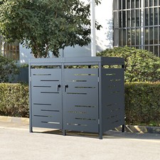 Mülltonnenbox Müllbox Mülltonnenverkleidung Mülltonnenhaus für 2 Mülltonnen 240L