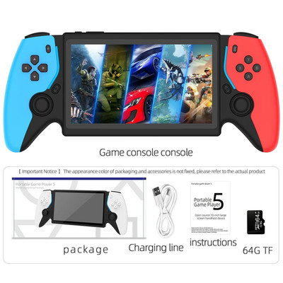 7.0 Inch IPS Screen Linux System Retro Handheld Gaming Console 64GB, Dual Contro