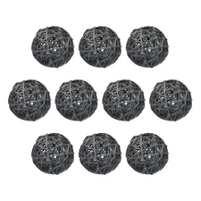 10 Pcs Wicker Rattan Balls 2.4 Inch Rattan Decorative Balls Black