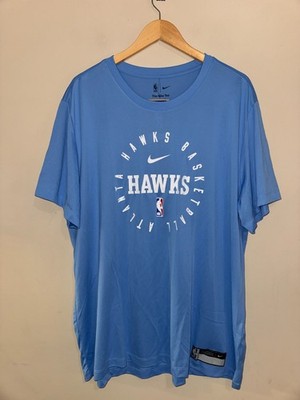 Nike NBA Atlanta Hawks Team Issue Dri-FIT Shirt On-Court Warmup Tee Blue Men 2XL