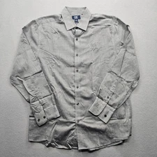 Cutter & Buck Men's Size Medium Gray Button Down Shirt Long Sleeve Casual