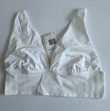 NWT Adidas Women's L Longline Plunge Light Support Bra 4A7H69 White