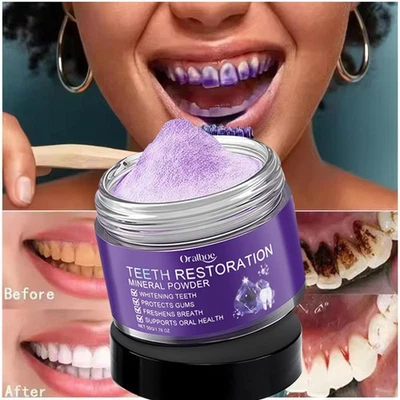 ORALHOE Dental Restoration Mineral Powder, Mineral Tooth Powder,Fresh Breath Stain Clean