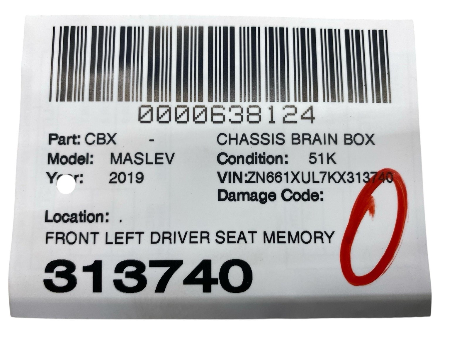 2017-2024 MASERATI LEVANTE FRONT LEFT SEAT MEMORY CONTROL MODULE UNIT 670035026