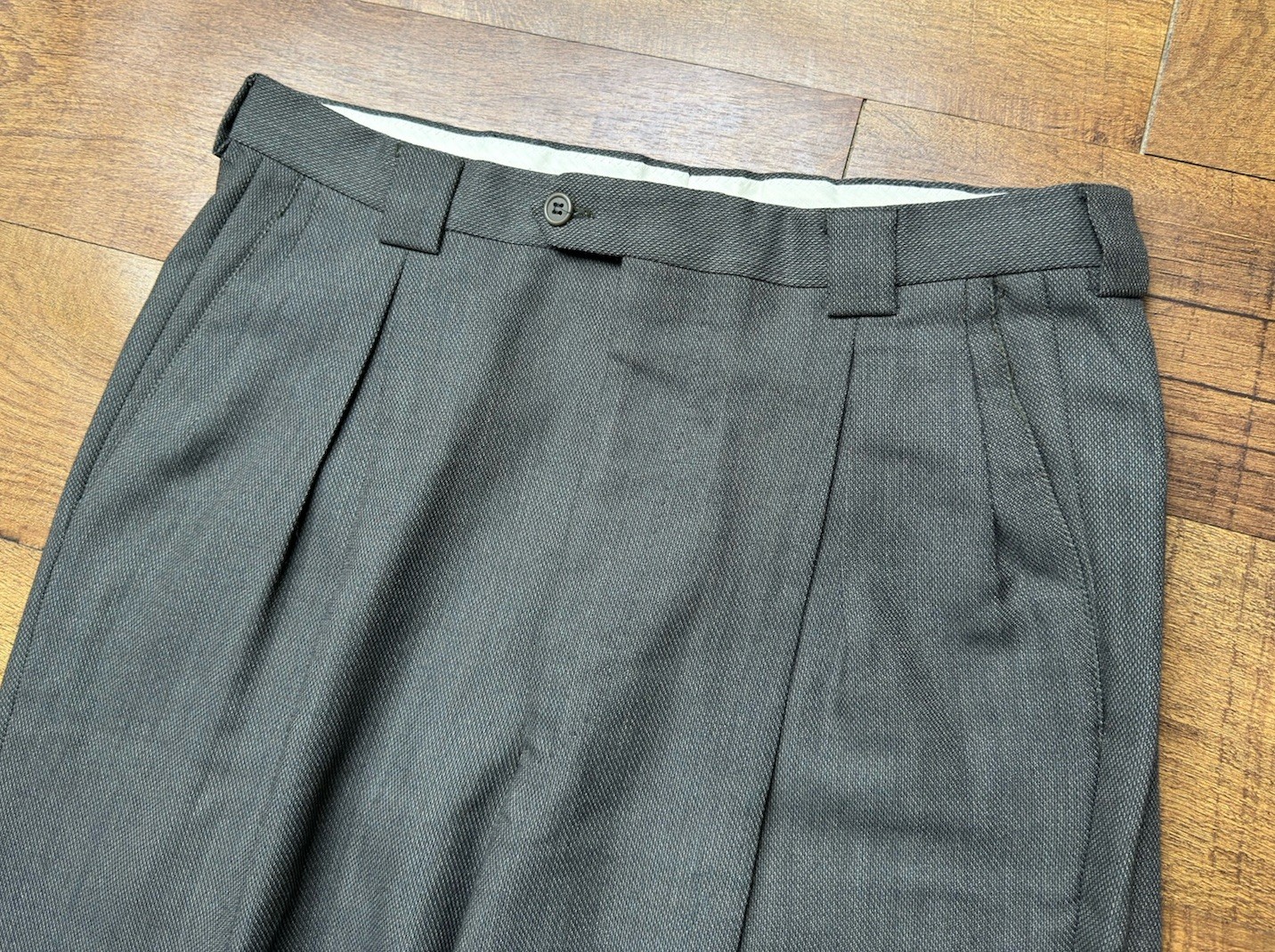 VTG Giorgio Armani Le Collezioni Mens 2pc Suit Wool Dark Green Sz 40L, 33X33 image 7