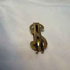 Vintage Swank Gold Tone Dollar Sign Money Clip Retro Men s Accessory