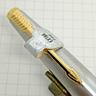 Parker 45 Fountain Pen Flighter 14K Stainless Steel Barrel Made in