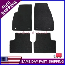 2011-2016 Fits Chevy Malibu 4-Door Front & Rear Floor Mats Carpet Velour Black