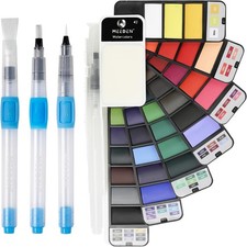MEEDEN Travel Watercolor Paint Set: Portable 42 Assorted Water Colors Paint Kit 