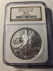 2008 W Silver Eagle $$1 MS 69 Reverse of 2007 NGC Blast White GEM!