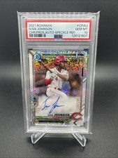 2021 Bowman 1st Chrome Ivan Johnson Speckle Auto /299 PSA 10